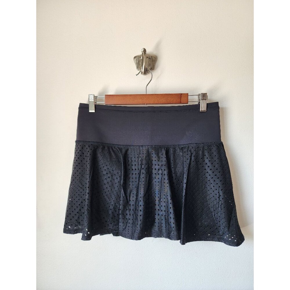 Athleta A-Game Black Mesh Skort M